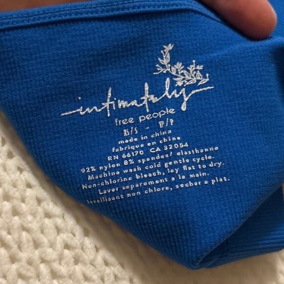 Free People Intimately Vibrant Blue Cropped Brami Tank Size XS/S - Picture 6 of 6